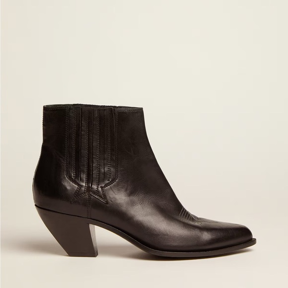 Golden Goose Sunset Western Boots in Embroidered Black Leather - Picture 1 of 10